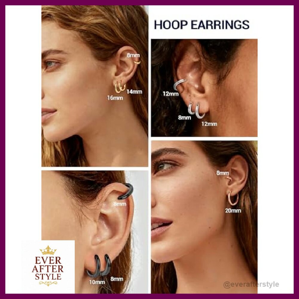 Hypoallergenic Hoop Earrings Stackable Minimal Ch… - image 4